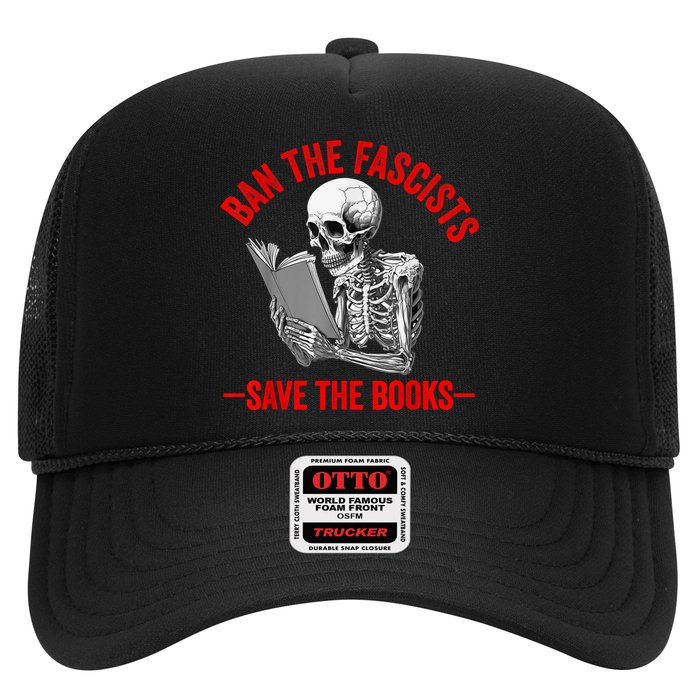 Ban The Fascists Save The Books Funny Book Lover Worm Nerd Trucker Hat