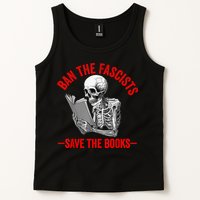 Ban The Fascists Save The Books Funny Book Lover Worm Nerd Tank Top