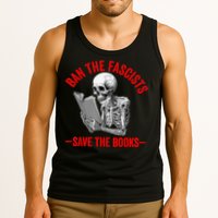 Ban The Fascists Save The Books Funny Book Lover Worm Nerd Tank Top
