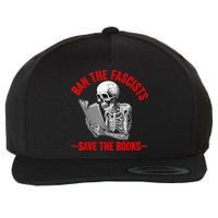 Ban The Fascists Save The Books Funny Book Lover Worm Nerd Wool Snapback Cap