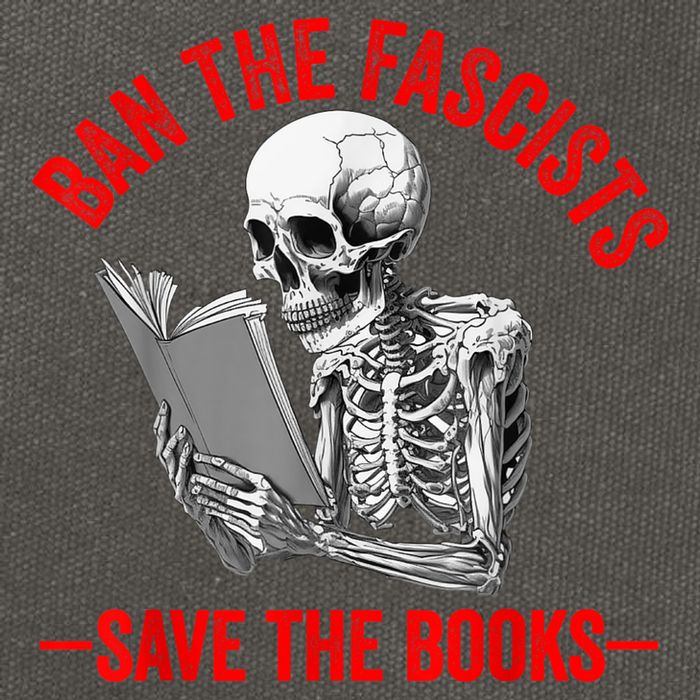 Ban The Fascists Save The Books Funny Book Lover Worm Nerd Cotton Canvas Backpack