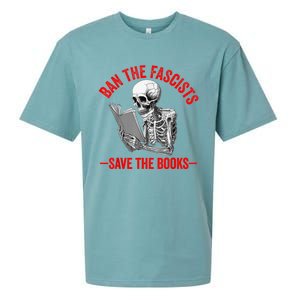 Ban The Fascists Save The Books Funny Book Lover Worm Nerd Sueded Cloud Jersey T-Shirt