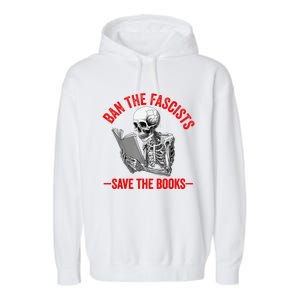 Ban The Fascists Save The Books Funny Book Lover Worm Nerd Garment-Dyed Fleece Hoodie