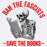 Ban The Fascists Save The Books Funny Book Lover Worm Nerd Garment-Dyed Sweatshirt