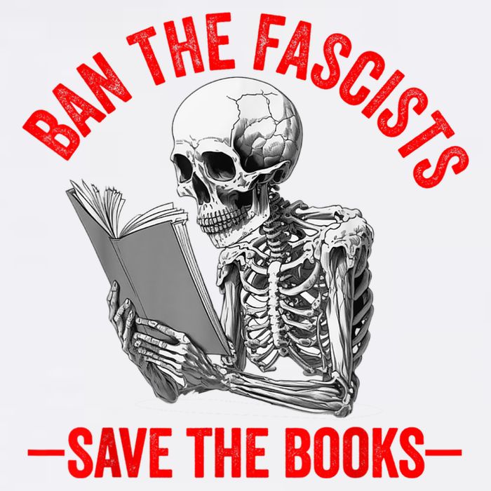 Ban The Fascists Save The Books Funny Book Lover Worm Nerd Garment-Dyed Sweatshirt