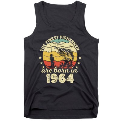 Birthday The Finest Fisherman Are Born In 1964 Fishing Tank Top