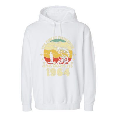 Birthday The Finest Fisherman Are Born In 1964 Fishing Garment-Dyed Fleece Hoodie