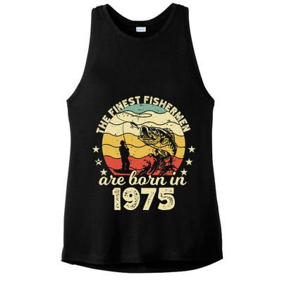 Birthday The Finest Fisherman Are Born In 1975 Fishing Ladies PosiCharge Tri-Blend Wicking Tank