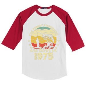 Birthday The Finest Fisherman Are Born In 1975 Fishing Kids Colorblock Raglan Jersey