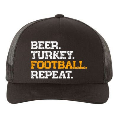 Beer Turkey Football Repeat Funny Thanksgiving Meme Yupoong Adult 5-Panel Trucker Hat