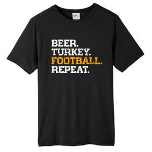 Beer Turkey Football Repeat Funny Thanksgiving Meme Tall Fusion ChromaSoft Performance T-Shirt