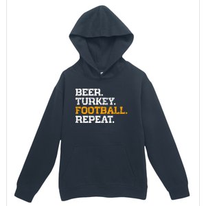 Beer Turkey Football Repeat Funny Thanksgiving Meme Urban Pullover Hoodie