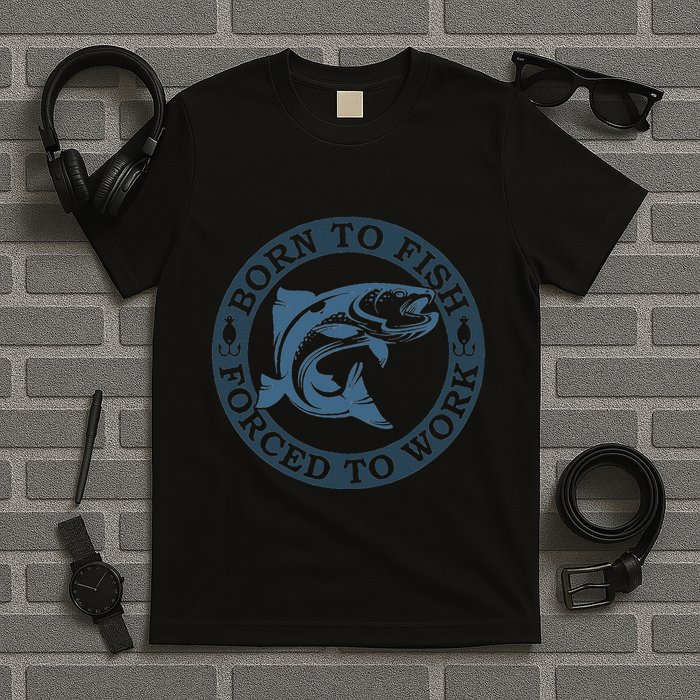 Born To Fish But Forced To Work Fishing T-Shirt