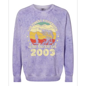 Birthday The Finest Fisherman Are Born In 2003 Fishing Colorblast Crewneck Sweatshirt