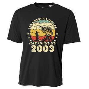 Birthday The Finest Fisherman Are Born In 2003 Fishing Cooling Performance Crew T-Shirt