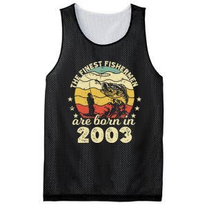 Birthday The Finest Fisherman Are Born In 2003 Fishing Mesh Reversible Basketball Jersey Tank