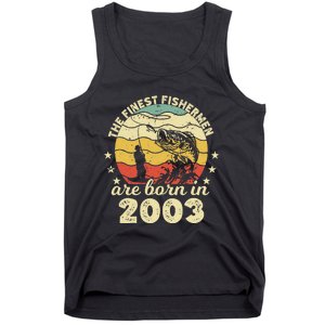 Birthday The Finest Fisherman Are Born In 2003 Fishing Tank Top