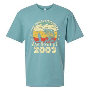 Birthday The Finest Fisherman Are Born In 2003 Fishing Sueded Cloud Jersey T-Shirt