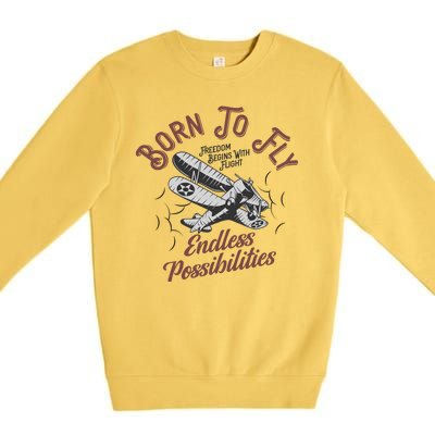 Born To Fly Premium Crewneck Sweatshirt