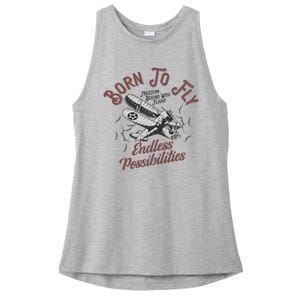 Born To Fly Ladies PosiCharge Tri-Blend Wicking Tank