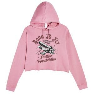 Born To Fly Crop Fleece Hoodie