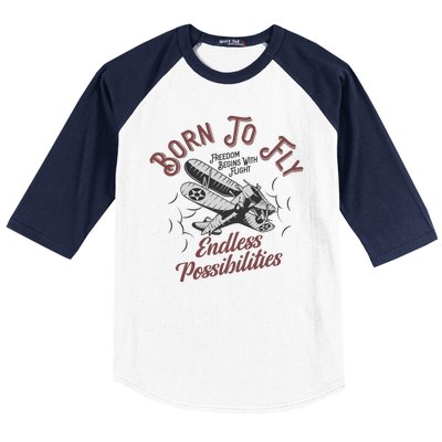 Born To Fly Baseball Sleeve Shirt