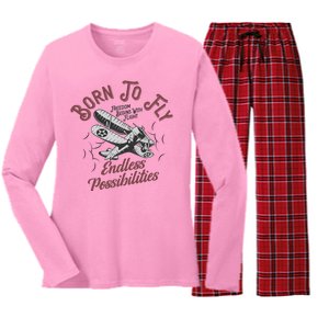 Born To Fly Women's Long Sleeve Flannel Pajama Set 