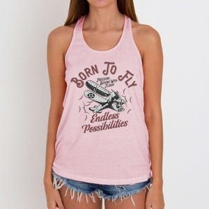 Born To Fly Women's Knotted Racerback Tank