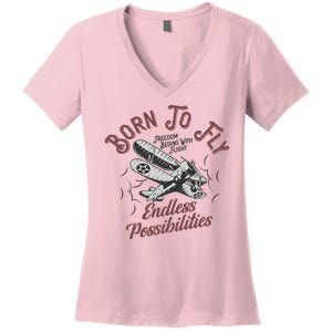 Born To Fly Women's V-Neck T-Shirt