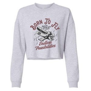 Born To Fly Cropped Pullover Crew