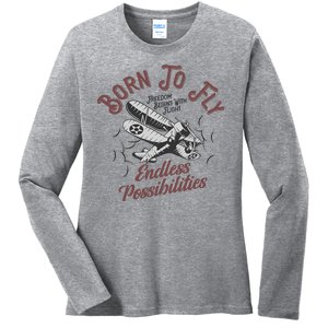 Born To Fly Ladies Long Sleeve Shirt