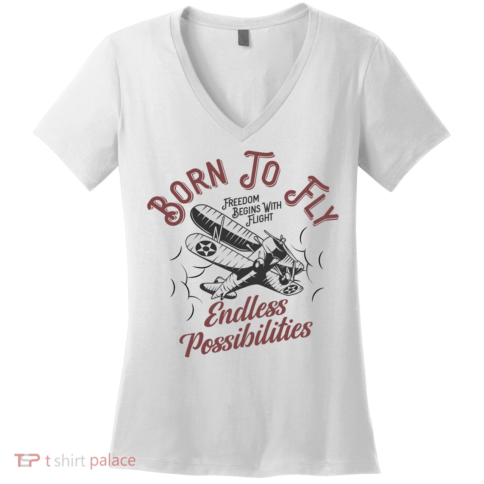Born To Fly Women's V-Neck T-Shirt