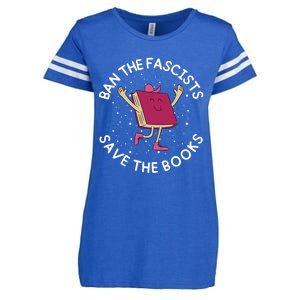 Ban The Fascists Save The Books Bookworms Enza Ladies Jersey Football T-Shirt