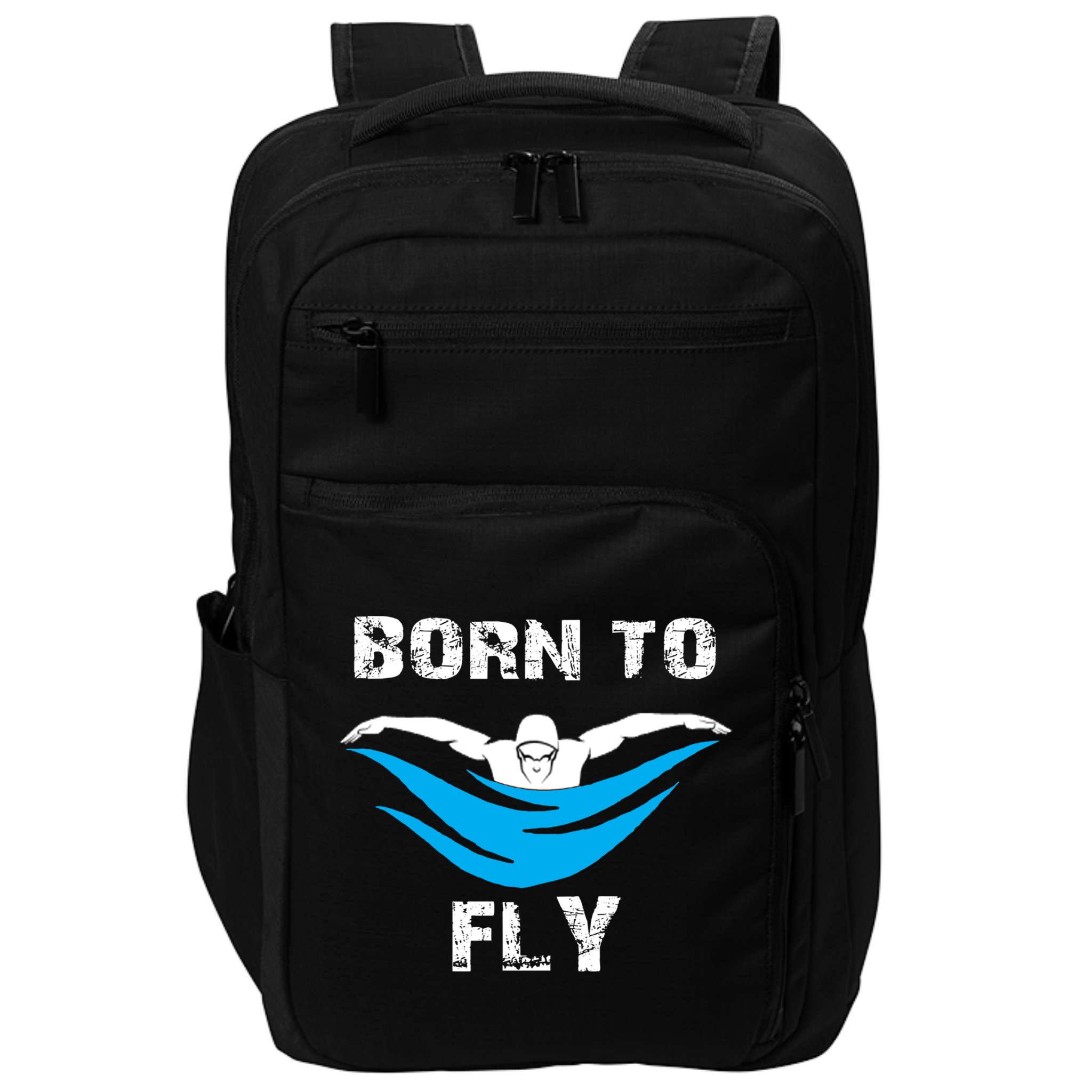 Born To Fly Butterfly Swimmers Swim Meet Gift Impact Tech Backpack