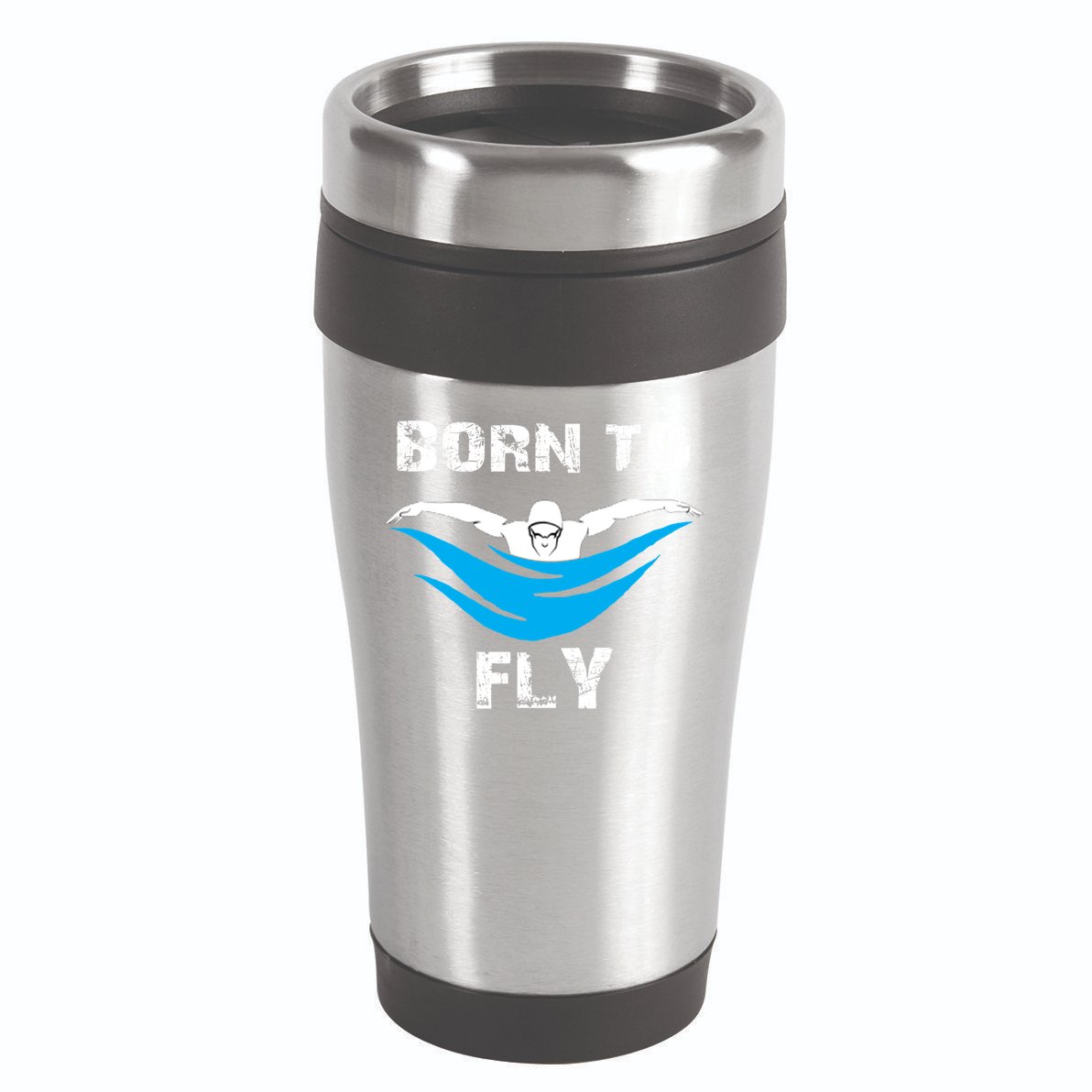 Born To Fly Butterfly Swimmers Swim Meet Gift 16oz Travel Tumbler