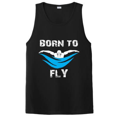 Born To Fly Butterfly Swimmers Swim Meet Gift PosiCharge Competitor Tank