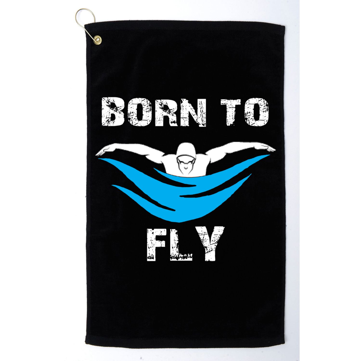 Born To Fly Butterfly Swimmers Swim Meet Gift Golf Towel