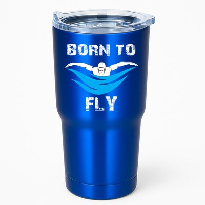 Born To Fly Butterfly Swimmers Swim Meet Gift Tumbler