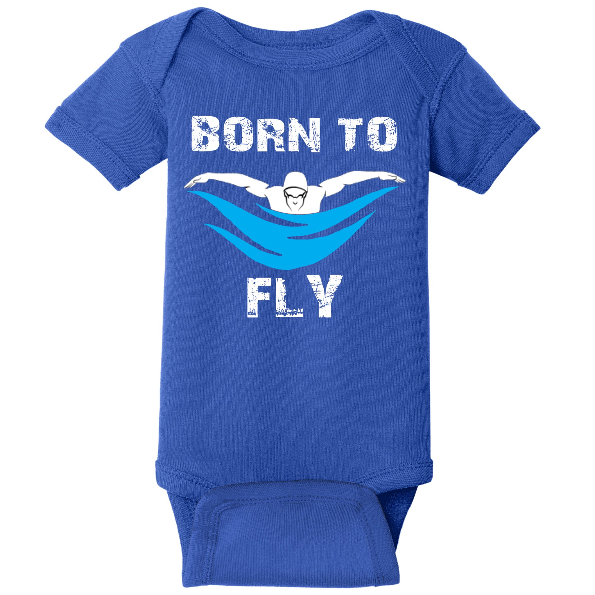 Born To Fly Butterfly Swimmers Swim Meet Gift Baby Bodysuit