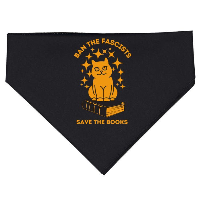 Ban The Fascists Save The Books Bookaholics Cat USA-Made Doggie Bandana