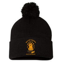 Ban The Fascists Save The Books Bookaholics Cat Pom Pom 12in Knit Beanie