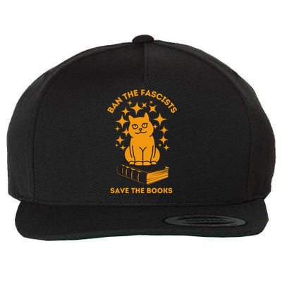 Ban The Fascists Save The Books Bookaholics Cat Wool Snapback Cap