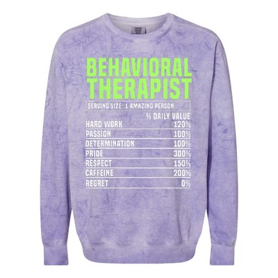 Behavioral Therapist Facts Analyst Behavior Tech Colorblast Crewneck Sweatshirt