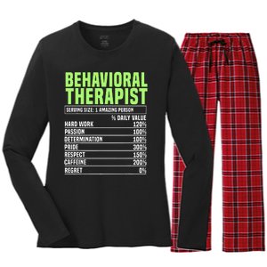 Behavioral Therapist Facts Analyst Behavior Tech Women's Long Sleeve Flannel Pajama Set 