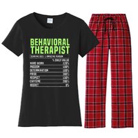 Behavioral Therapist Facts Analyst Behavior Tech Women's Flannel Pajama Set