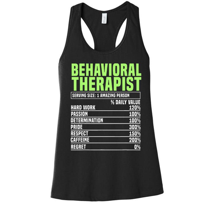 Behavioral Therapist Facts Analyst Behavior Tech Women's Racerback Tank