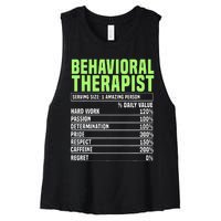 Behavioral Therapist Facts Analyst Behavior Tech Women's Racerback Cropped Tank