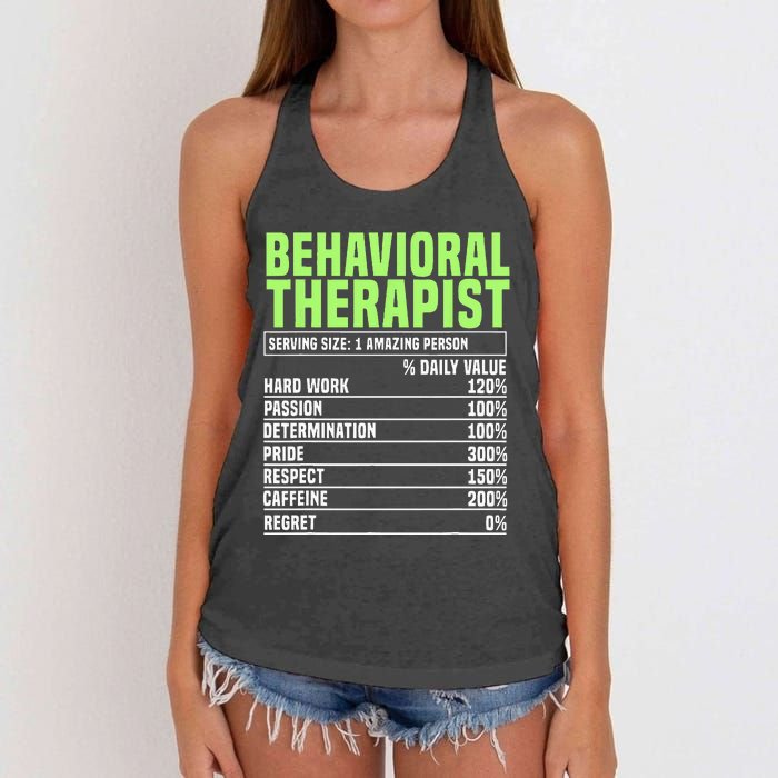 Behavioral Therapist Facts Analyst Behavior Tech Women's Knotted Racerback Tank