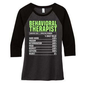 Behavioral Therapist Facts Analyst Behavior Tech Women's Tri-Blend 3/4-Sleeve Raglan Shirt