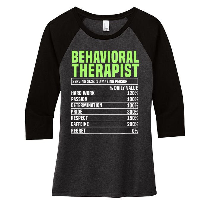 Behavioral Therapist Facts Analyst Behavior Tech Women's Tri-Blend 3/4-Sleeve Raglan Shirt